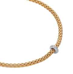 Fope Prima Collier  Gelbgold – Halsschmuck Collier aus 750 Gelbgold, 750 Weißgold und und . – Ansicht 2