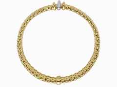 Fope Panorama Armband  mit 3 Ronden  Gelbgold mit Brillanten – Armschmuck Armband aus 750 Gelbgold. – Ansicht 2