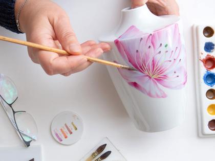 Meissen Giant Bloom Vase "Pfirsichblüte" 18 cm – Porzellanwaren Porzellanvase in weiß und aus Porzellan. – Ansicht 5