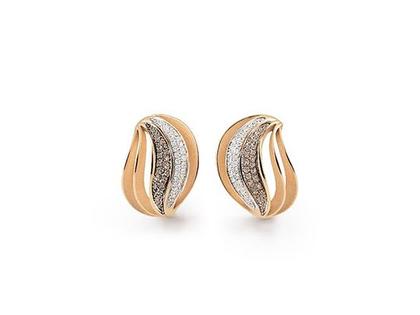 Cammilli Firenze Velaa Color Ohrstecker Orange Apricot Gold mit Brillanten 0,400ct – Ohrschmuck Ohrstecker aus 750 Gelbgold.