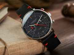 Sternglas Hamburg Chrono Edition Neuwerk Quarz Edelstahl 42mm graues Zifferblatt schwarzes Lederband – Herrenuhren Chronograph aus Edelstahl. Das Gehäuse ist rund und silber. Das Lederarmband ist schwarz. Das Zifferblatt ist arabisch Index und anthrazit. – Ansicht 7