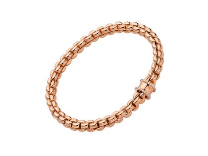 Fope Eka Flex'It Armband   schmal Roségold 1 Ronde mit Brillanten 0,17ct M flexibel – Armschmuck Armband aus 750 Rotgold. – Ansicht 2