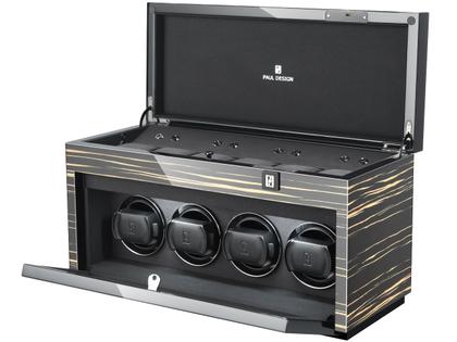 Paul Design Gentlemen  4+6 Uhrenbeweger Black Shadow – Uhrenbeweger Uhrenbeweger für mehrere Uhren aus Holz. – Ansicht 2