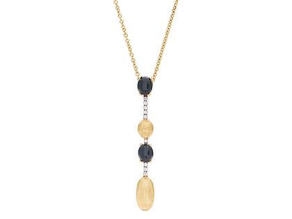 Nanis Dancing in the Rain Mystery Black Collier Gelbgold Onyx – Halsschmuck Collier aus 750 Gelbgold.