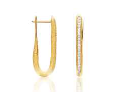Nanis Libera  Creolen Gelbgold mit Brillanten  mittel – Ohrschmuck Creolen aus 750 Gelbgold.