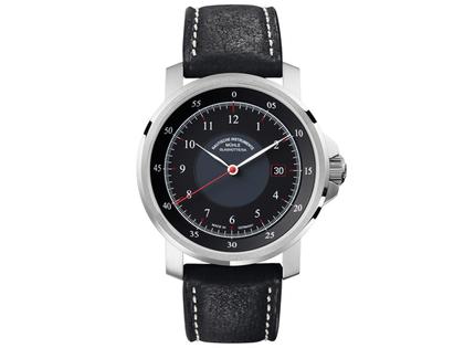 Mühle Glashütte M29 Classic Herrenuhr schwarz – Herrenuhren Uhr mit Datum aus Edelstahl. Das Armband ist ein Lederarmband. Der Zifferblatt ist arabisch.