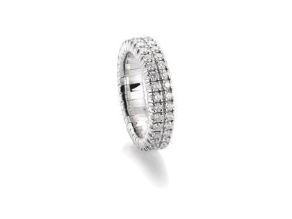 Ringe Ring mit Besatz aus 750 Weißgold.
