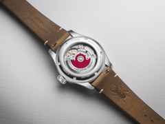 Oris Big Crown X Cervo Volante Automatik Edelstahl 38mm grünes Zifferblatt braunes Lederband – Herrenuhren Uhr mit Datum aus Edelstahl. Das Gehäuse ist rund und silber. Das Lederarmband ist braun. Das Zifferblatt ist arabisch und grün. – Ansicht 3