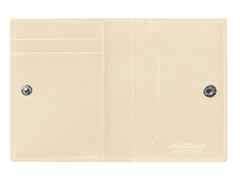 Montblanc Meisterstück 4810 Mini-Brieftasche 4 cc Leder Elfenbein Knopfverschluss – Lederwaren Leder Brieftasche in beige und aus Leder. – Ansicht 3