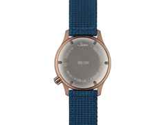 Sinn Spezialuhren T50 GOLDBRONZE B Limited Edition Automatik Bronze 41mm blaues Zifferblatt blaues Textilband – Herrenuhren Uhr mit Datum aus Bronze und Titan. Das Gehäuse ist rund und bronze. Das Textilarmband ist blau. Das Zifferblatt ist ein Index in blau. – Ansicht 3