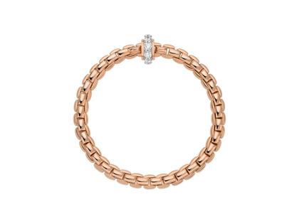 Fope Eka Flex'It   Armband  mittel Roségold 1 Ronde mit Brillanten 1,22ct M flexibel – Armschmuck Armband aus 750 Rotgold, 750 Weißgold und und . – Ansicht 2