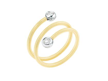Silhouette Schmuck Ivy Ring Gelbgold mit Brillanten 0,100ct – Ringe Ring mit Besatz aus 750 Gelbgold, 750 Weißgold und und .