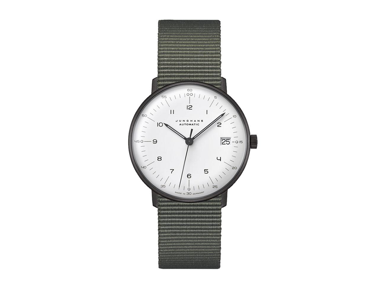 Junghans max bill by junghans Kleine Automatik Damenuhr Edelstahl schwarz PVD weißes Zifferblatt
