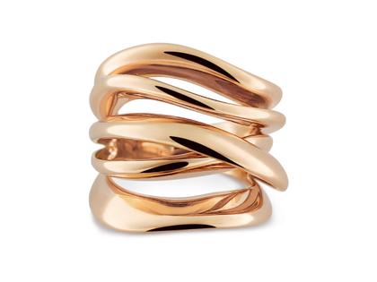 Cammilli Firenze Firenze Lux Ring Orange Apricot 5reihig – Ringe Ring mit Besatz aus 750 Gelbgold.