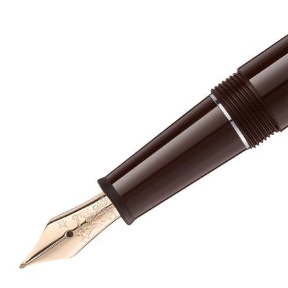 Montblanc Le Petit Prince Aviator Doué Classique  Füllfederhalter – Schreibgeräte Füllfederhalter in braun und aus 750 Gelbgold, Edelharz, platiniert und rhodiniert. – Ansicht 2