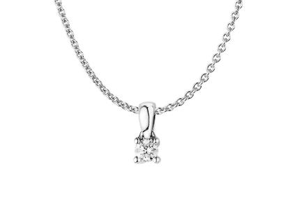 N1 Diamonds Collier 4er Krappe Weißgold 0,10ct – Halsschmuck Collier aus 585 Weißgold.