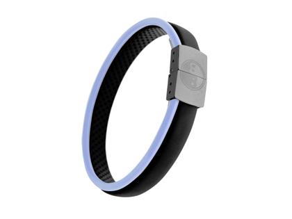 Armschmuck Armband in schwarz und aus Edelstahl und Kautschuk.
