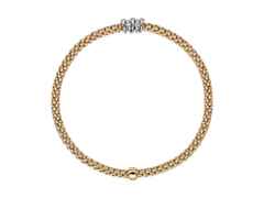 Fope Prima Armband mit  5 Brillanten Gelbgold – Armschmuck Armband aus 750 Gelbgold, 750 Weißgold und und . – Ansicht 2