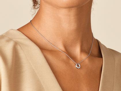 Henrich & Denzel Mikado Soft Collier Donut Platin mit Brillanten – Halsschmuck Collier aus 950 Platin. – Ansicht 2