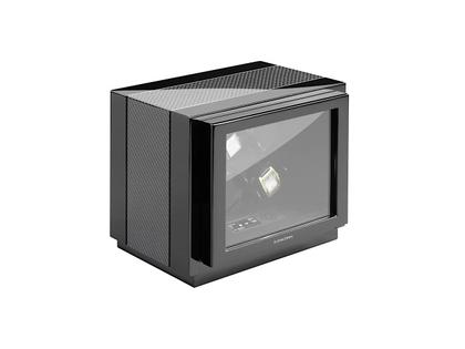 Uhrenbeweger Uhrenbeweger für mehrere Uhren in schwarz und aus Carbon und Holz.