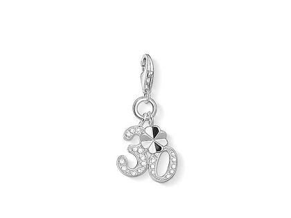 Thomas Sabo Charm-Anhänger Zahl 30 mit Kleeblatt 1237 – Anhänger Anhänger mit Besatz in silber und aus 925 Silber.