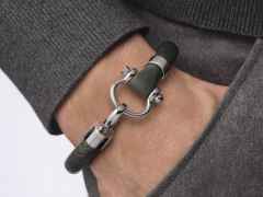 Omega Aqua Sailing Armband Leder grün – Armschmuck Armband aus Edelstahl, Leder und und . – Ansicht 2