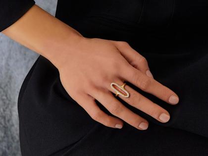 Nanis Libera Ring Gelbgold mit Brillanten vollausgefasst groß – Ringe Ring mit Besatz aus 750 Gelbgold. – Ansicht 3