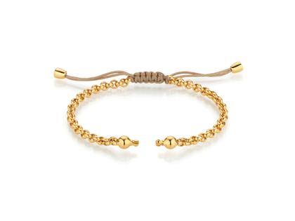 Jörg Heinz Rolo-Armband Gelbgold mit Makramee-Verschluss champagner 16cm – Armschmuck Armband in gelbgold und aus 750 Gelbgold.