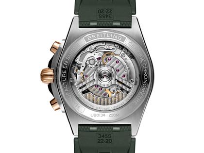 Breitling Chronomat B01 42 Automatik Edelstahl und Rotgold grünes 