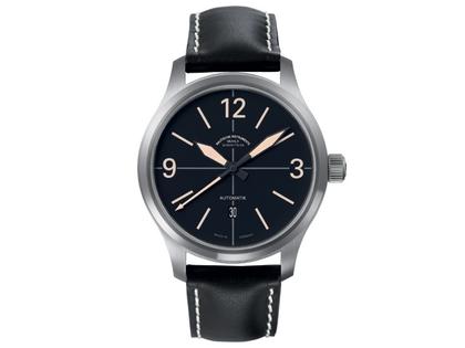 Mühle Glashütte Terranaut II Trail Herrenuhr mit Datum Version Kreuz – Herrenuhren Uhr mit Datum aus Edelstahl. Das Armband ist ein Lederarmband. Der Zifferblatt ist arabisch.