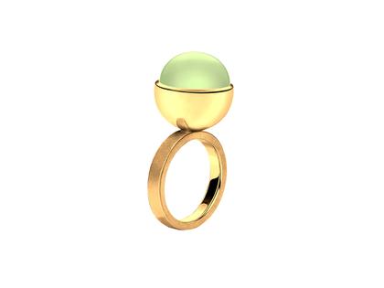 Georg Spreng Ring Blub Gelbgold mit grünem Prehnit 14mm – Ringe Ring mit Besatz aus 750 Gelbgold.