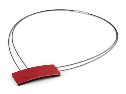 Step by Step Collier Edelstahl anthrazit Aluminium rot schwarz – Halsschmuck Collier aus Aluminium, Edelstahl und und .