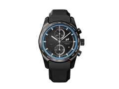Porsche Design Custom Built Timepieces Watchmakers Choice "RivieraBlau" Chronograph Automatik Titan Schwarz 42mm schwarzes Zifferblatt schwarzes Lederband – Herrenuhren Chronograph aus Edelstahl, Leder, Titan und Titancarbid beschichtet. Das Gehäuse ist rund und schwarz. Das Lederarmband ist schwarz. Das Zifferblatt ist ein Index in schwarz.