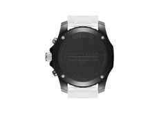 Breitling Endurance Pro 44 Chronograph Quarz Breitlight schwarzes Zifferblatt weißes Kautschukband – Herrenuhren Chronograph aus Kautschuk und Sonstiges. Das Gehäuse ist rund und schwarz. Das Kautschuk / Kunststoff / Silikon Armband ist weiß. Das Zifferblatt ist arabisch Index und schwarz. – Ansicht 2