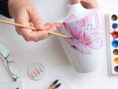 Meissen Giant Bloom Vase "Pfirsichblüte" 18 cm – Porzellanwaren Porzellanvase in weiß und aus Porzellan. – Ansicht 5