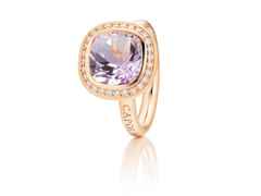 Capolavoro Twinkle Balloon  Damenring groß Roségold Amethyst fliederfarben – Ringe Ring mit Besatz aus 750 Rotgold.