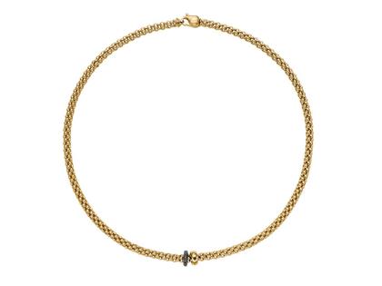 Halsschmuck Collier aus 750 Gelbgold, 750 Weißgold und und rhodiniert.