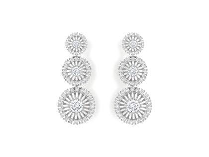 Jörg Heinz Swing Boho Trio Ohrstecker Weißgold mit Brillanten 1,680ct – Ohrschmuck Ohrstecker in silber und aus 750 Weißgold.