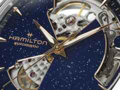 Hamilton Jazzmaster Open Heart Lady Automatik Edelstahl 36mm blaues Zifferblatt blaues Lederband – Damenuhren Uhr ohne Datum aus Edelstahl. Das Gehäuse ist rund und silber. Das Lederarmband ist blau. Das Zifferblatt ist ein Index in blau. – Ansicht 4