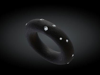 André Ribeiro Ring Kautschuk mit Brillanten 0,20 – Ringe Ring mit Besatz aus 750 Weißgold, Kautschuk und und .