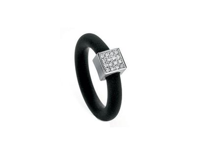 Micha Bunz Ring Platin mit Brillanten – Ringe Ring aus 950 Platin, Kautschuk und und .