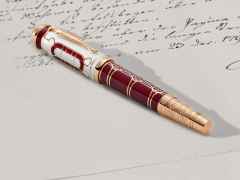 Montblanc Writers Edition                     2025: Johann Wolfgang von Goethe  Limited Edition 1808 Rollerball – Schreibgeräte Rollerball in roségold und aus Edellack, Metall, platiniert, rhodiniert und vergoldet. – Ansicht 2