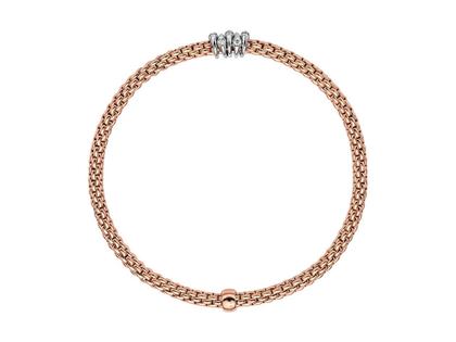 Fope Prima Armband mit  5 Brillanten Roségold – Armschmuck Armband aus 750 Rotgold, 750 Weißgold und und . – Ansicht 2