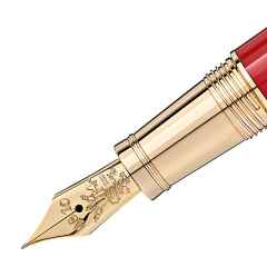 Montblanc 2020 Patron of Art: Limitierte Edition Moctezuma I Füllfederhalter 4810 – Schreibgeräte Füllfederhalter in rot und aus 750 Gelbgold und platiniert. – Ansicht 4