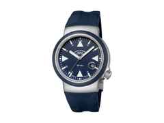 Mühle Glashütte S.A.R. Rescue-Timer Nautikblau Automatik Edelstahl 42mm blaues Zifferblatt blaues Kautschukband – Herrenuhren Uhr mit Datum aus Edelstahl und Kautschuk. Das Gehäuse ist rund und silber. Das Kautschuk / Kunststoff / Silikon Armband ist blau. Das Zifferblatt ist ein Index in blau.