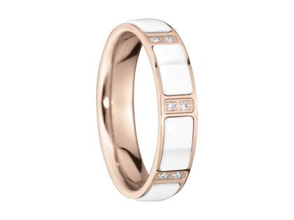 Bering Arctic Symphony Innenring breit Materialmix Edelstahl IP rosé Keramik weiß – Ringe Ring mit Besatz aus Edelstahl, Keramik und und .