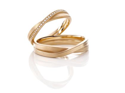 Oliver Schmidt Endloses  Band Brillanten 2fach gewickelt Damenring Roségold 1,5 mm – Ringe Ring aus 750 Rotgold.