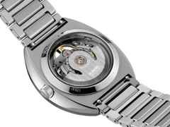 Rado DiaStar Original Skeleton Automatik Edelstahl 38mm skelettiertes Zifferblatt Metallband – Herrenuhren Uhr ohne Datum aus Edelstahl und Keramik. Das Gehäuse ist oval und silber. Das Edelstahlarmband ist silber. Das Zifferblatt ist ein Index in grau. – Ansicht 4