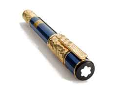 Montblanc 2024 Masters of Art Homage to Gustav Klimt Rollerball 4810 Limited Edition – Schreibgeräte Füllfederhalter in blau und aus 750 Gelbgold und rhodiniert. – Ansicht 5