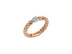 Fope Eka Tiny Ring schmal Roségold mit Diamanten Pave – Ringe Ring mit Besatz aus 750 Rotgold, 750 Weißgold und und .